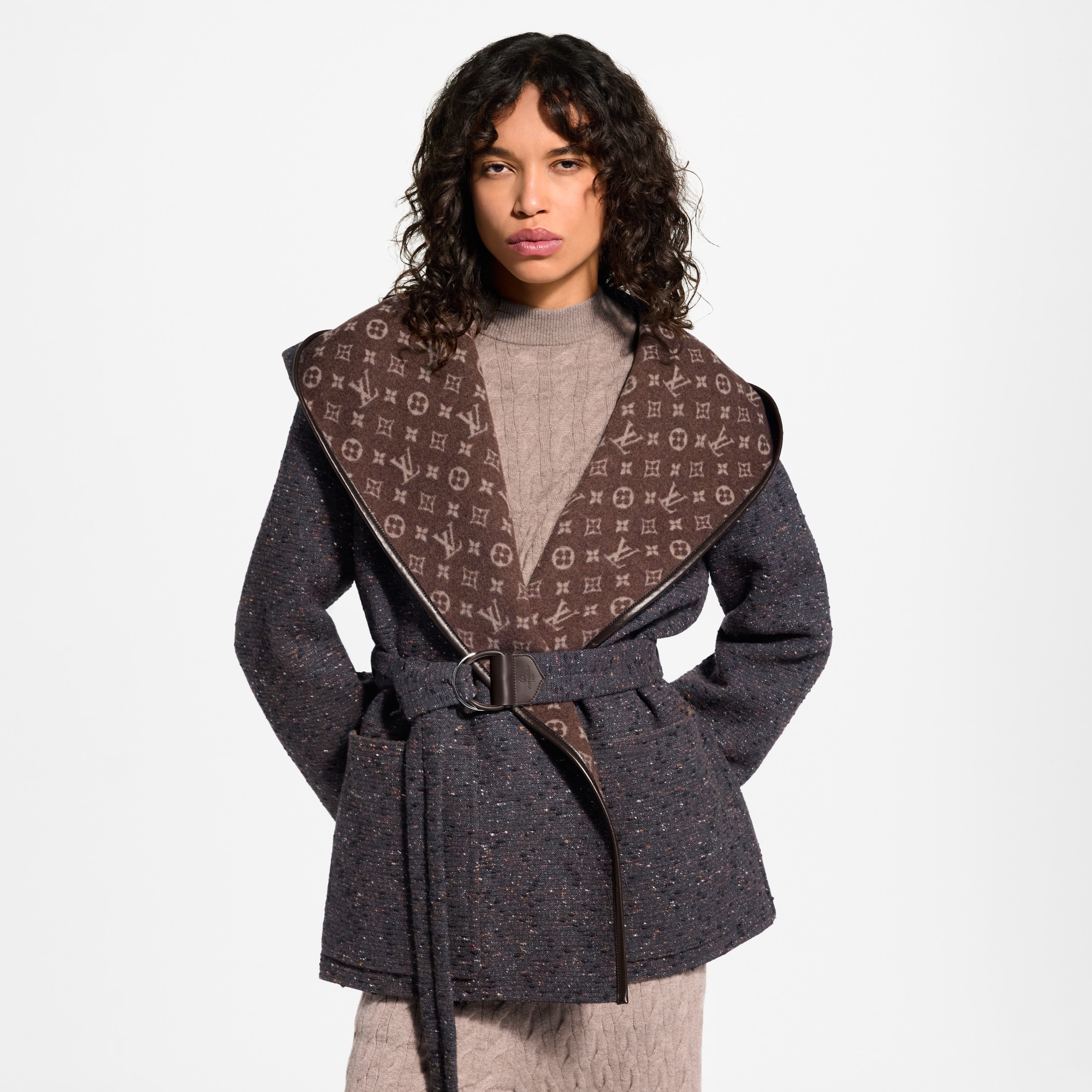 LOUIS VUITTON フード付きジャケットコート 34 Reversible Short Hooded Wrap Coat - Ready-to-Wear | LOUIS VUITTON
